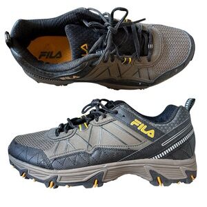Fila Black and Gray Athletic yellow Shoes hike
